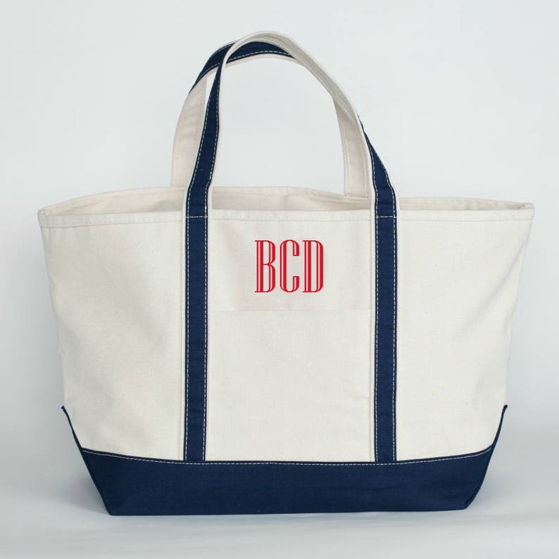 Monogrammed Boat Tote Personalized Large Canvas Tote Bag - Etsy