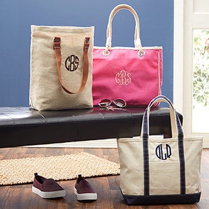 Monogrammed Boat Tote Personalized Medium Canvas Tote Bag - Etsy