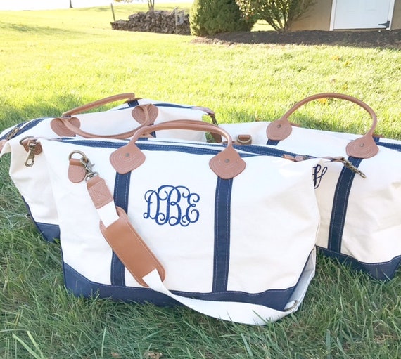 Monogrammed Weekender CB Station Canvas and Leather Travel - Etsy