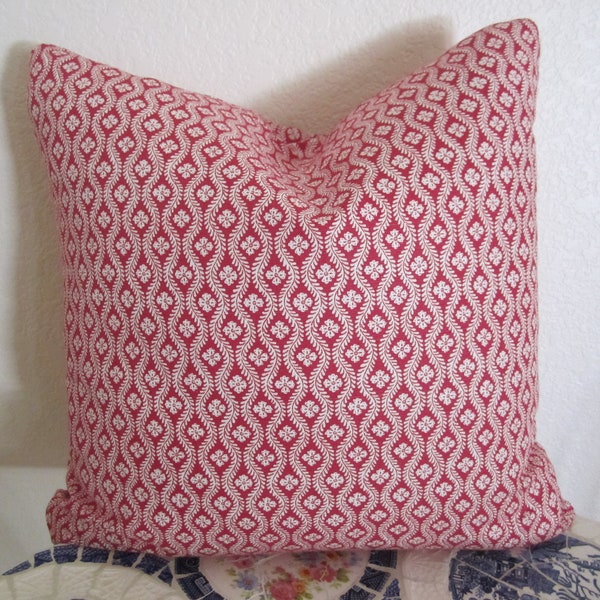 Gorgeous Pierre Deux Pillow Chloe Red Rouge French Country Toile Floral Provencial