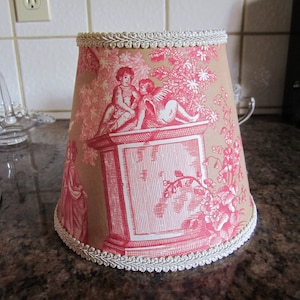 Gorgeous Pierre Deux Versailles Pink Red Taupe Sand French Country Toile Chandelier Table Lamp Shades Choose Size