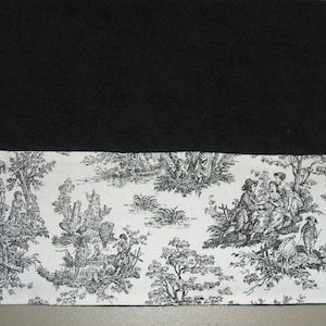 Black Hand Towel with Black & White French Country Toile Guest Bathroom Decorative Pastoral Toile