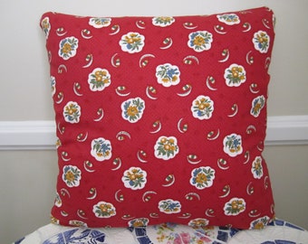 Gorgeous Pierre Deux Pillow Red Yellow Avignonet French Country Toile Provencial Fabric