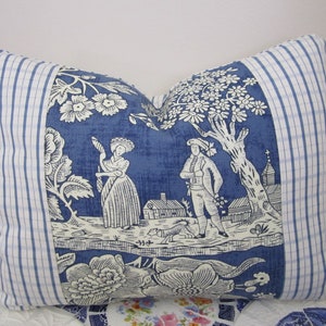 Wunderschöne Pierre Deux Kissen Blue La Deklaration French Country Toile & Pont Aven Plaid Pastoral