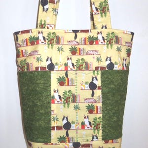 Tote Bag Cat Knitting Bag Sewnsewsister image 1