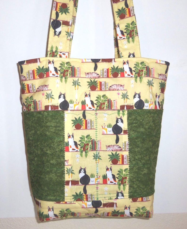Tote Bag Cat Knitting Bag Sewnsewsister image 1