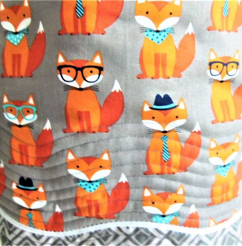 Fox Carry All Quilted Knitting Bag Quilted Hand Bag Tote Bag Knitting Shoulder Bag Sewnsewsister Fox Diaper Bag Craft Tote Bag