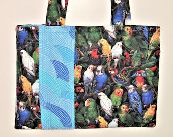 Tote Bag Parakeet Purse Bird Purse, Sewnsewsister