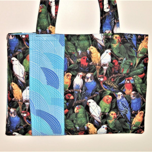 Parakeet Stripe Tote Bag