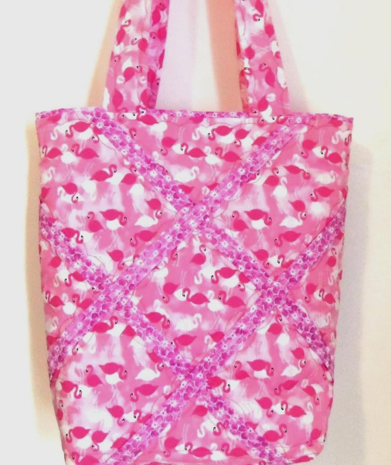 Tote Bag Flamingo Knitting Bag Sewnsewsister bild 1