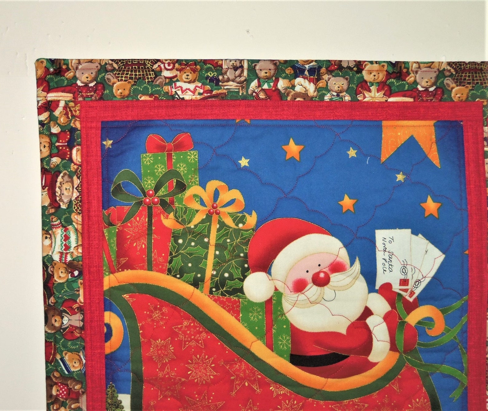 Santa Table Topper Holiday Wall Hanging Santa Centerpiece Etsy