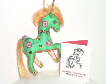 Unicorn Ornament Vintage Sewnsewsister