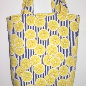 Tote Bag Lemons Knitting Bag Sewnsewsister afbeelding 4