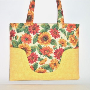 Tote Bag Sunflower Purse Yellow Quilted Sewnsewsister image 1
