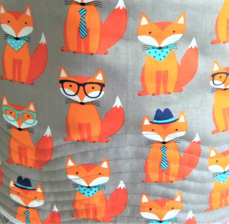 Fox Carry All Quilted Knitting Bag Quilted Hand Bag Tote Bag Knitting Shoulder Bag Sewnsewsister Fox Diaper Bag Craft Tote Bag