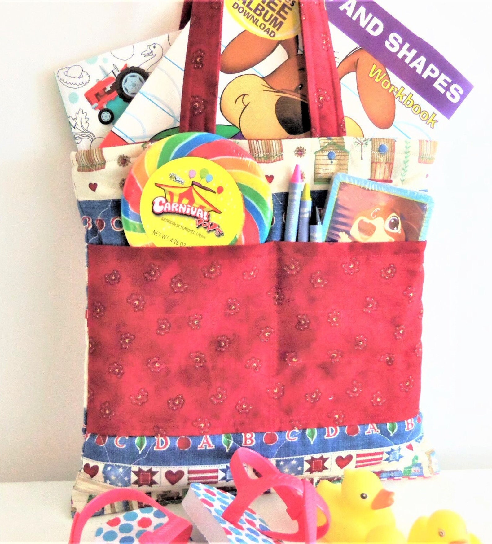 Kids Tote Bag Abc's Tote School Tote Bag Quilted Child Etsy