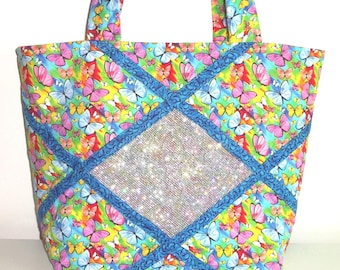 Rhinestone Tote Bag Purse Sewnsewsister