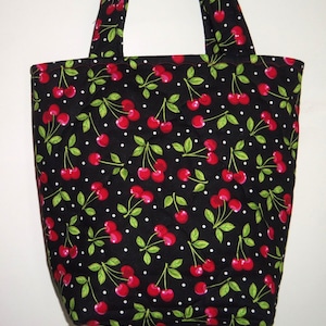 Tote Bag Cherry Bingo Carry All Sewnsewsister afbeelding 4