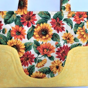 Tote Bag Sunflower Purse Yellow Quilted Sewnsewsister image 7