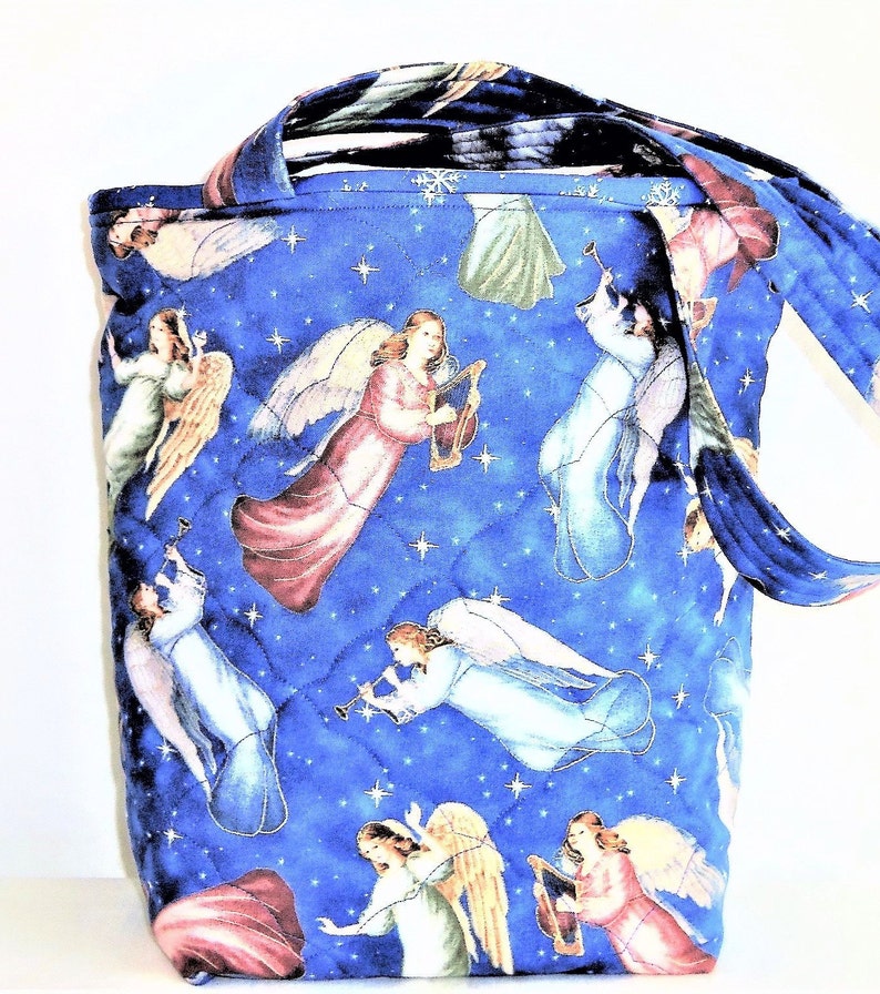Angel Tote Bag Handmade Tote Holiday Quilted Bag Angel Etsy
