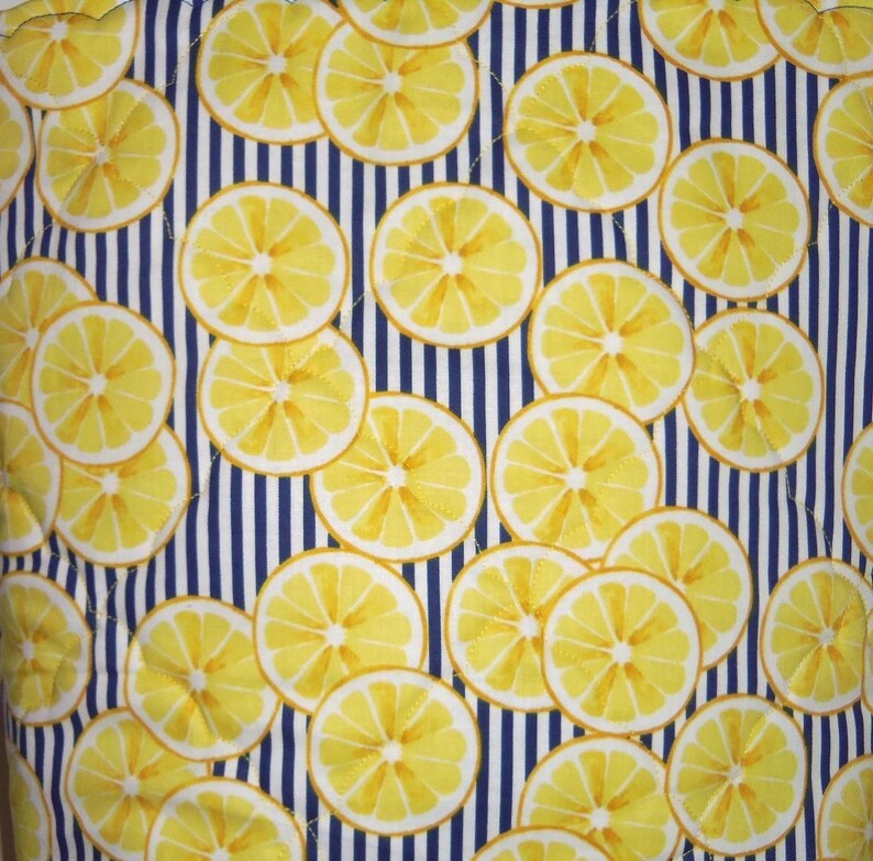 Tote Bag Lemons Knitting Bag Sewnsewsister afbeelding 2
