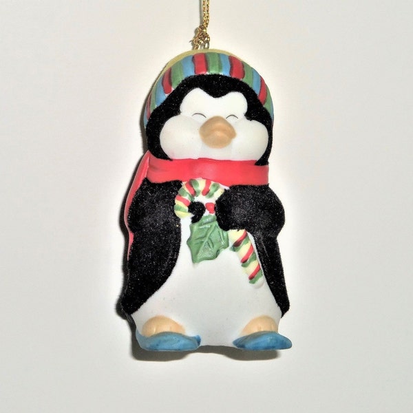 Penguin Bell Orn, Jingle Bell Ornament, 1990s Vintage,  Christmas Ornament, Penguin Ornament, Holiday Penguin, Collectible, Sewnsewsister