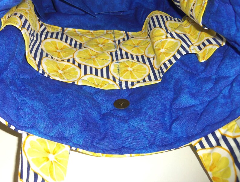 Tote Bag Lemons Knitting Bag Sewnsewsister afbeelding 7