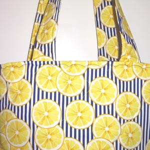 Tote Bag Lemons Knitting Bag Sewnsewsister afbeelding 6
