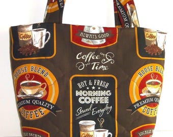 Tote Bag Coffee Bingo Carry All Sewnsewsister