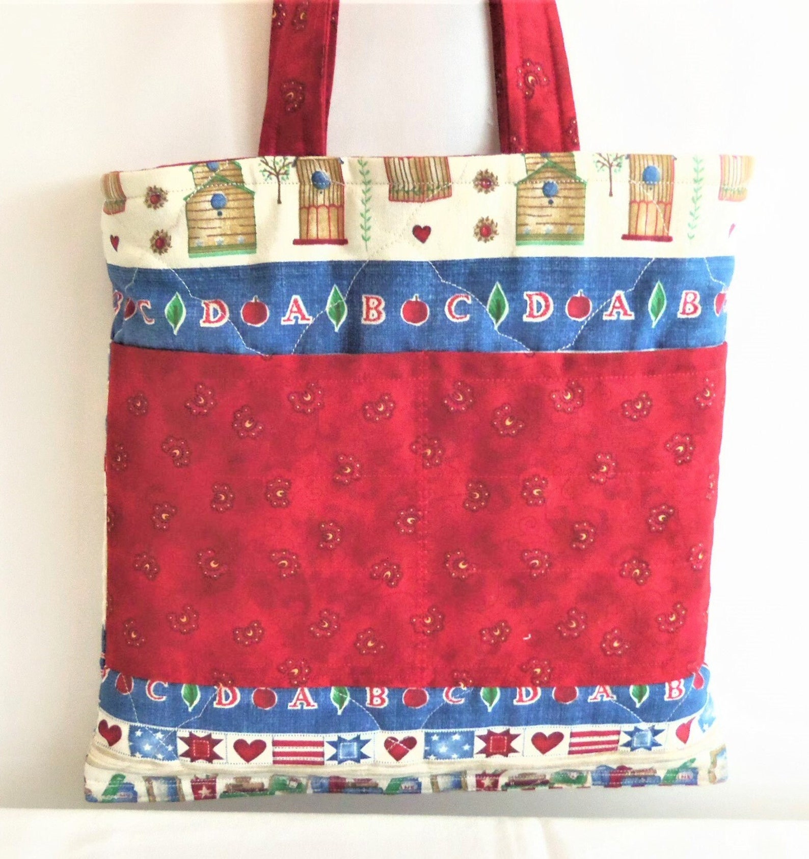 Kids Tote Bag Abc's Tote School Tote Bag Quilted Child Etsy