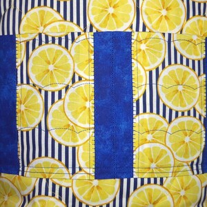 Tote Bag Lemons Knitting Bag Sewnsewsister afbeelding 3