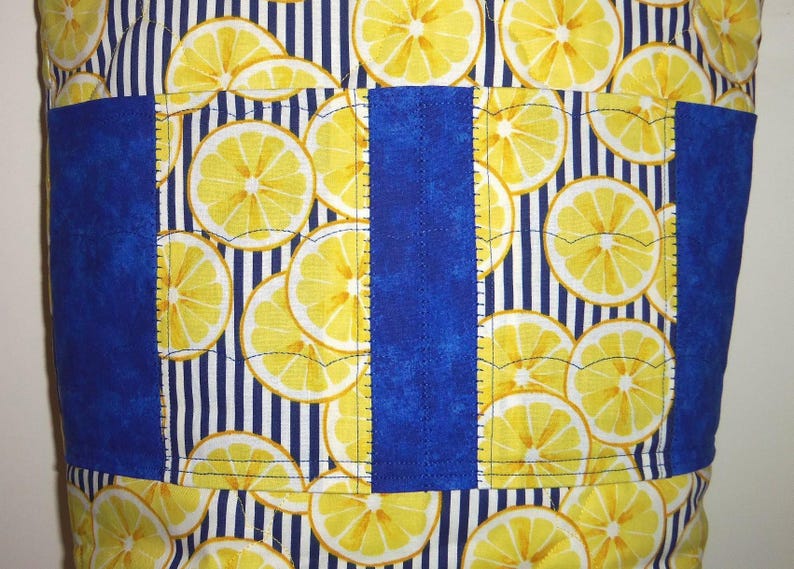 Tote Bag Lemons Knitting Bag Sewnsewsister afbeelding 3