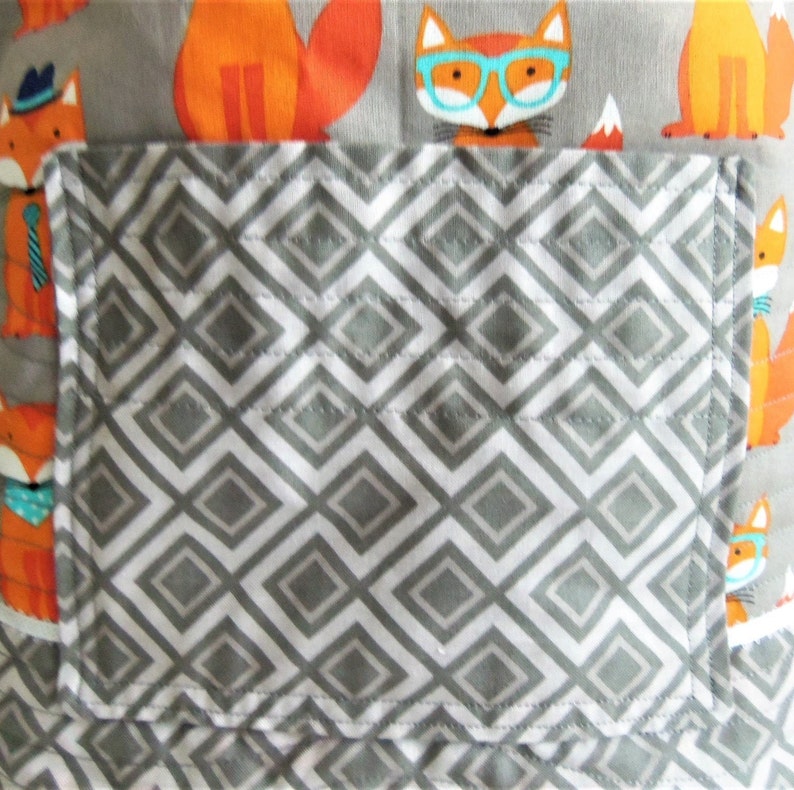 Fox Carry All Quilted Knitting Bag Quilted Hand Bag Tote Bag Knitting Shoulder Bag Sewnsewsister Fox Diaper Bag Craft Tote Bag