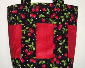 Tote Bag Cherry Bingo Carry All Sewnsewsister