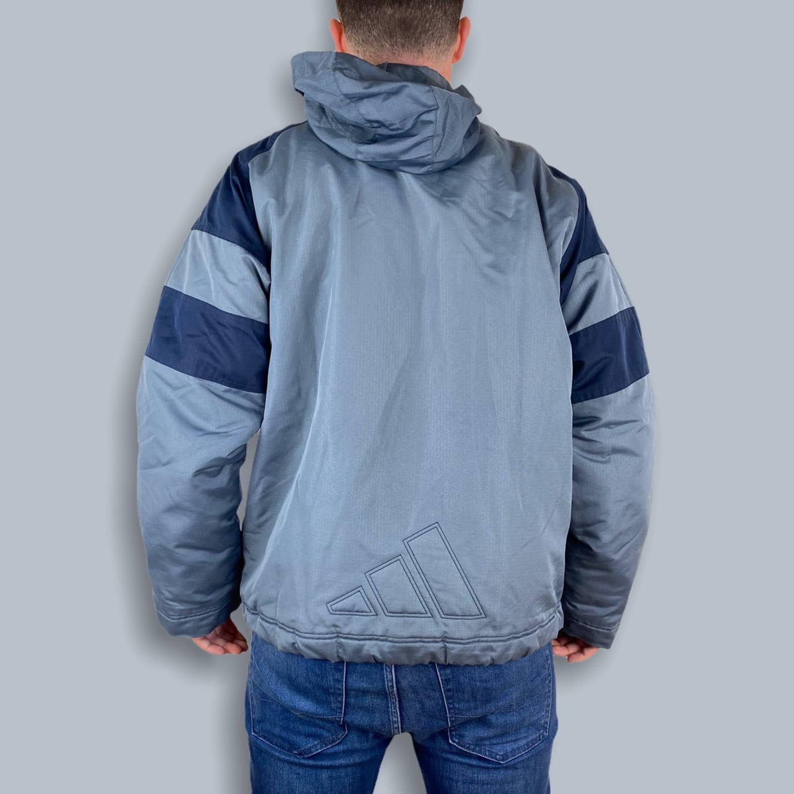 grey adidas puffer jacket