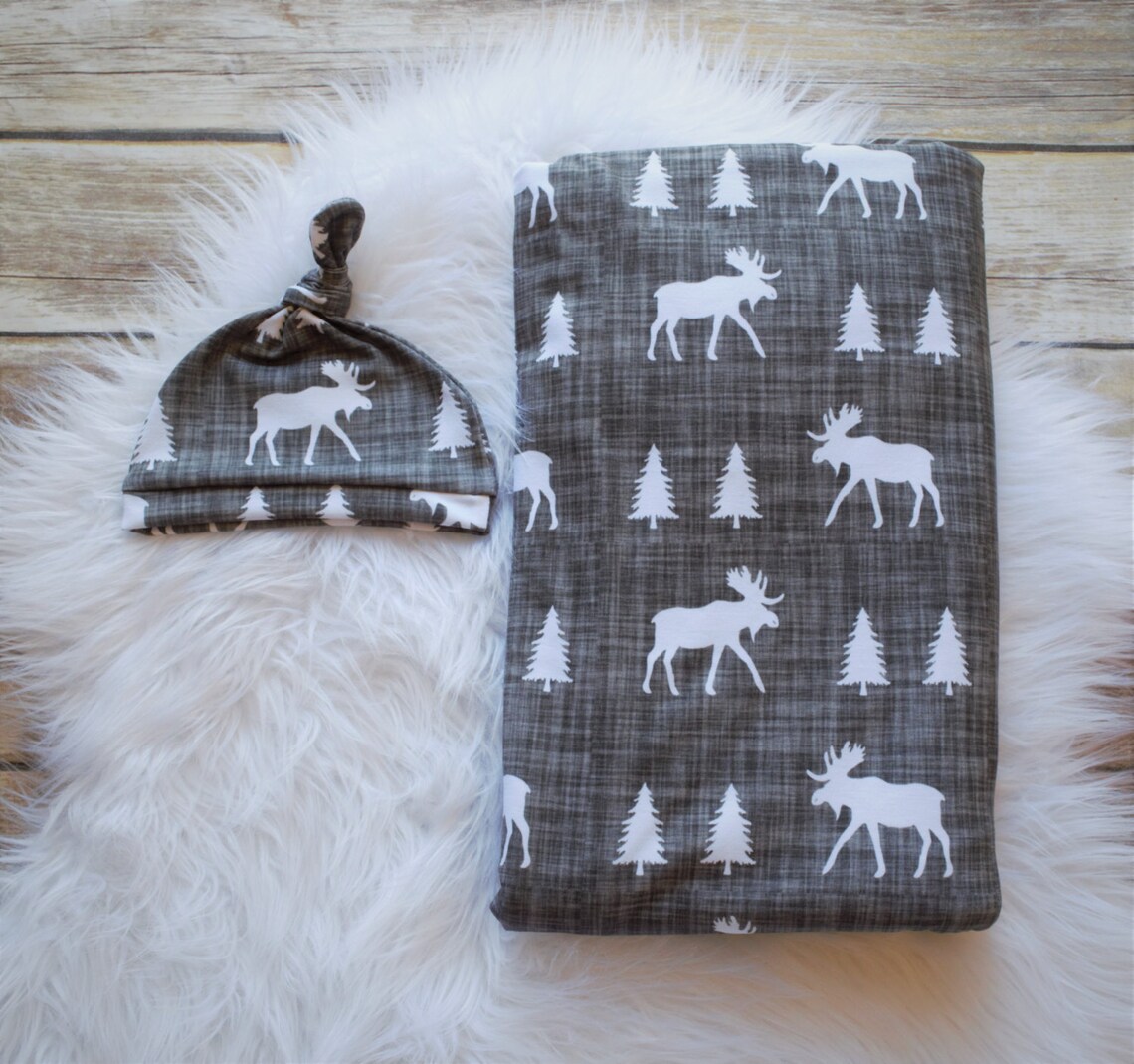Moose Swaddle/ Baby Moose Swaddle/Elk Swaddle Etsy