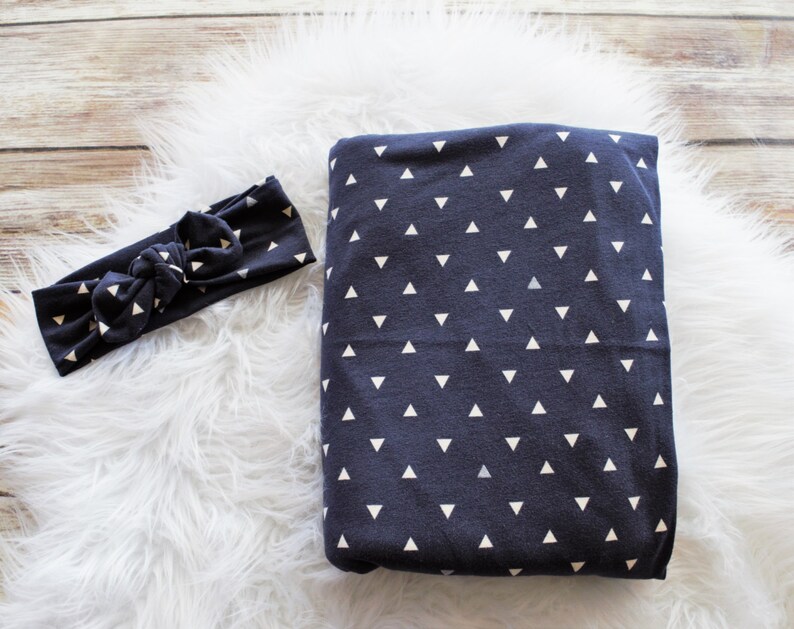 Navy Arrow Swaddle/Arrow/Swaddle Hat Combo/ Arrow baby Etsy