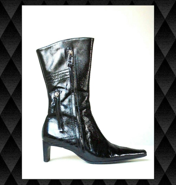 slim block heel boots