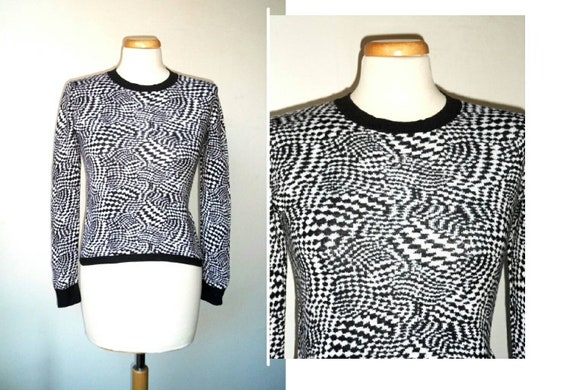 90s Y2K French Designer Manoukian Black White Op A
