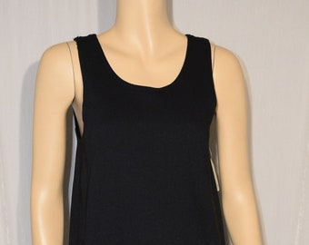 VINTAGE 1990s BLACK COTTON Long Summer Tank Dress ~ Petite ~ New With Tags!!