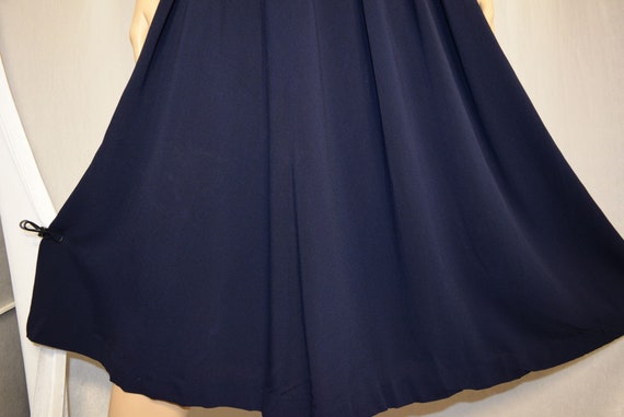 VINTAGE 1940s POLLY BRIEF Navy Blue Crepe Bow Acc… - image 8