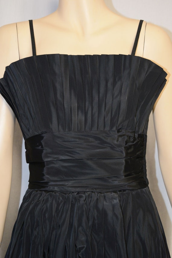 VINTAGE 1950s MARSHALL FIELD Black Taffeta Red Kn… - image 5