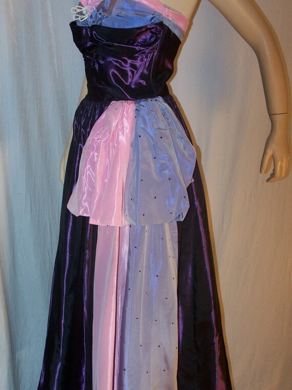 VINTAGE 1940/50s Tri-Color Metallic Purple Blue P… - image 4