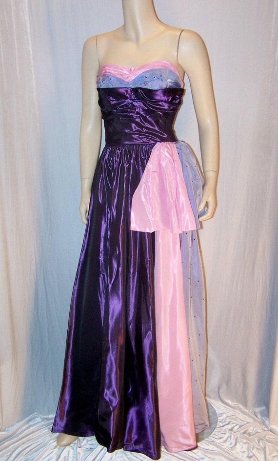 VINTAGE 1940/50s Tri-Color Metallic Purple Blue P… - image 6