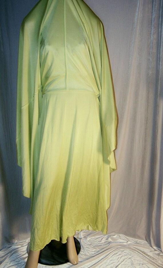 VINTAGE 1950s Lime Green BEADED Nylon Formal Dres… - image 7