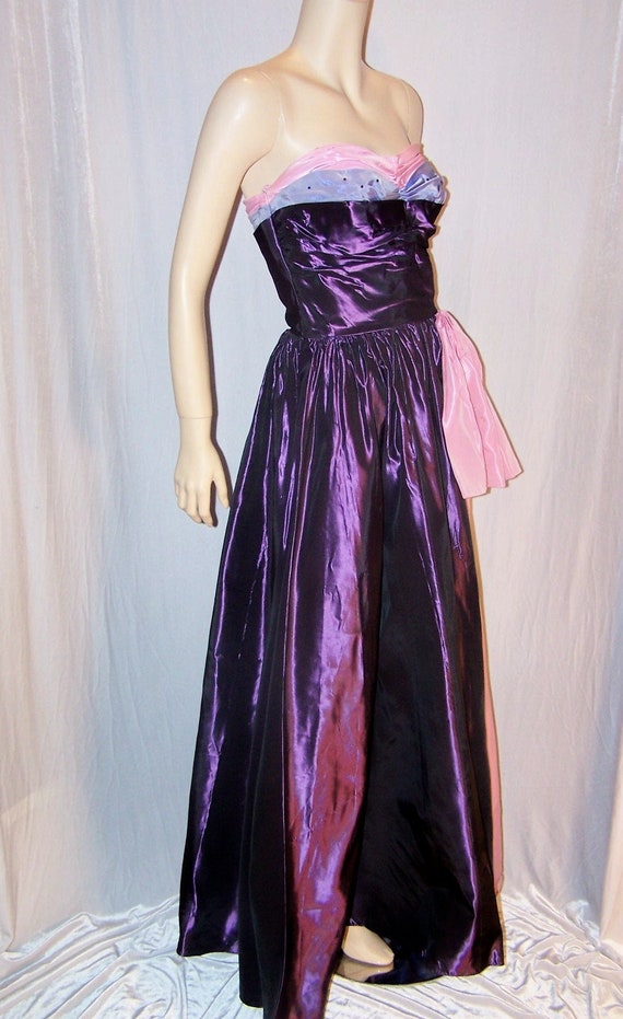 VINTAGE 1940/50s Tri-Color Metallic Purple Blue P… - image 9