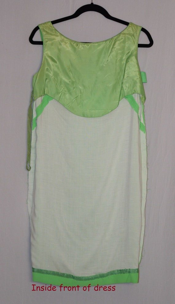 VINTAGE 1950s Lime Green Ruffle Tier CREPE COCKTA… - image 9