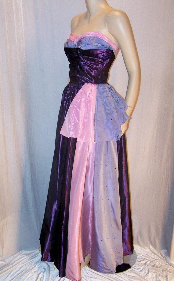 VINTAGE 1940/50s Tri-Color Metallic Purple Blue P… - image 2