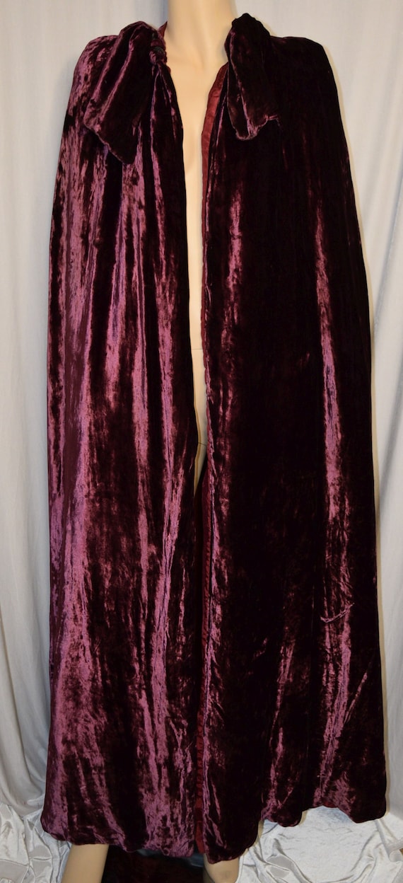 ANTIQUE Vintage 1920s Fuchsia SILK Panne Velvet OP