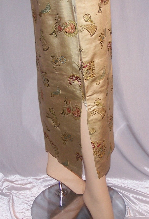 VINTAGE 1940s Cream SILK Brocade DUCHESS Couture … - image 4